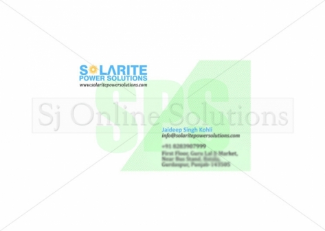 Visiting Card Designing for Solarite Power Solutions