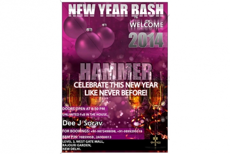 Flyer design for party at Club Hammer