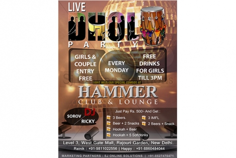 Creative for Dhol Party at Hammer Club & Lounge