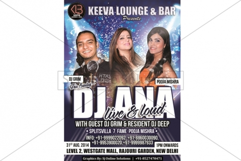 Creative Designing For Party With DJ Ana at Keeva Lounge And Bar Rajouri