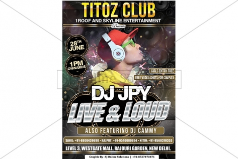 Creative Design For Party With Dj APY At Titoz Club And Lounge