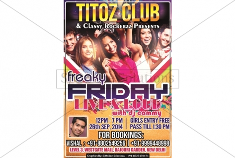 Creative Designing For Friday Night Party At Titoz Club And Lounge