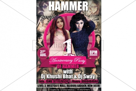 Creative Designing For Party With DJ Khushi Bhat And Dj Sway At Hammer Club And Lounge