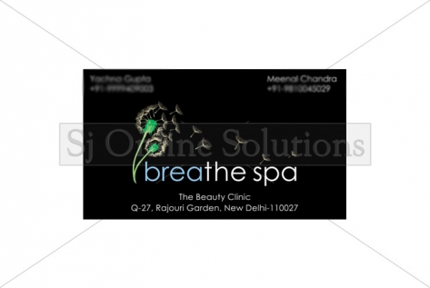 Visiting Cards Designing And Printing For Breathe Spa