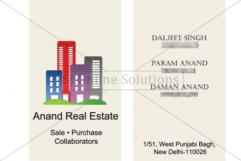 Visiting Card Design For Anand Real Estate