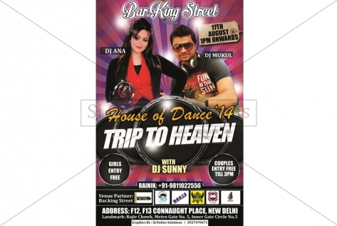 Creative Design For party with Dj Ana and Dj Mukul at Bar King Street