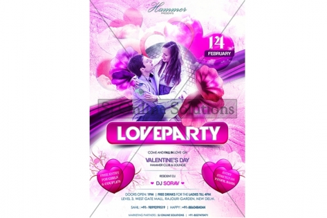 Creative Design For valentine Party at Hammer Club And Lounge