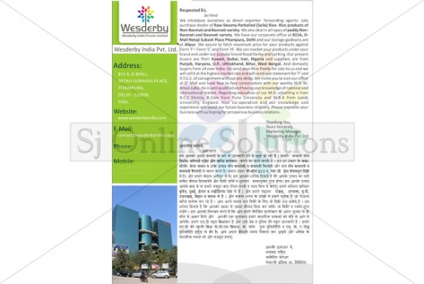 Letter Designing for Wesderby India Pvt. Ltd